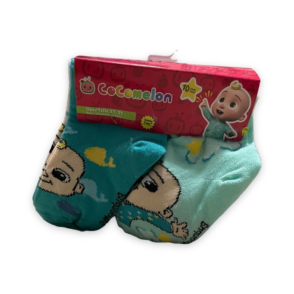 Cocomelon-toddler infant 10 pack socks girl/boy nwt size 2t-3t nwt